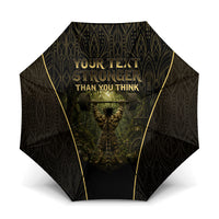 Personalized Muscular Cat Weightlifting Umbrella Pain For Growth Dark Fantasy Gym Graphic