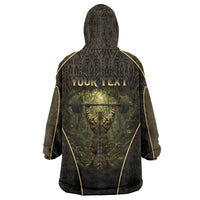 Personalized Muscular Cat Weightlifting Wearable Blanket Hoodie Pain For Growth Dark Fantasy Gym Graphic