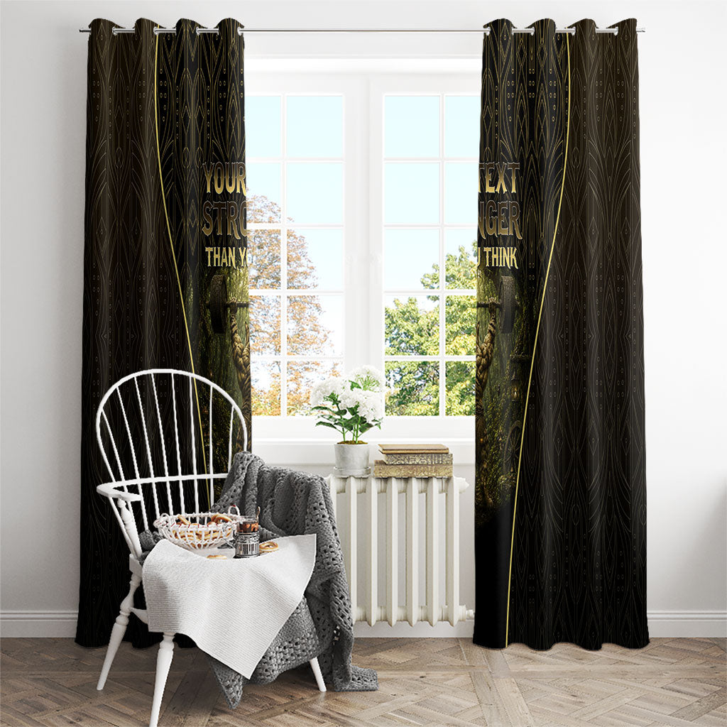 Personalized Muscular Cat Weightlifting Window Curtain Pain For Growth Dark Fantasy Gym Graphic