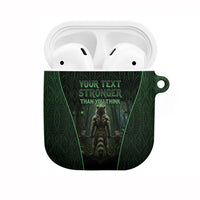 Personalized Muscular Raccoon Weightlifting AirPods Case Pain For Growth Dark Fantasy Gym Graphic