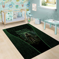 Personalized Muscular Raccoon Weightlifting Area Rug Pain For Growth Dark Fantasy Gym Graphic