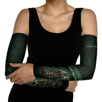 Personalized Muscular Raccoon Weightlifting Arm Sleeves Pain For Growth Dark Fantasy Gym Graphic