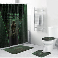 Personalized Muscular Raccoon Weightlifting Bathroom Set Pain For Growth Dark Fantasy Gym Graphic
