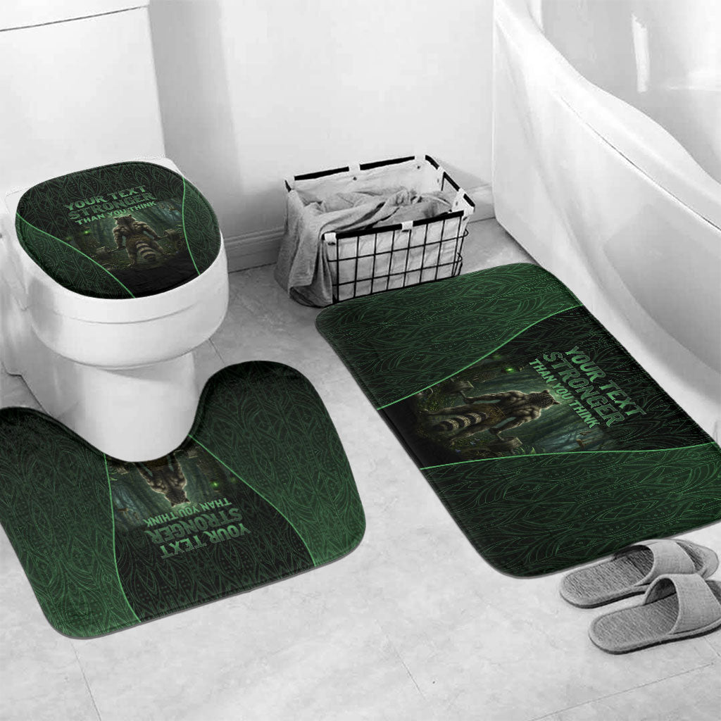 Personalized Muscular Raccoon Weightlifting Bathroom Set Pain For Growth Dark Fantasy Gym Graphic