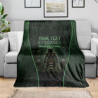 Personalized Muscular Raccoon Weightlifting Blanket Pain For Growth Dark Fantasy Gym Graphic