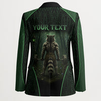 Personalized Muscular Raccoon Weightlifting Blazer Pain For Growth Dark Fantasy Gym Graphic