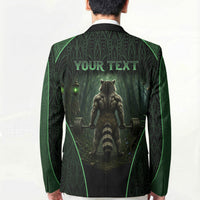 Personalized Muscular Raccoon Weightlifting Blazer Pain For Growth Dark Fantasy Gym Graphic