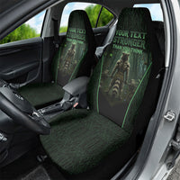 Personalized Muscular Raccoon Weightlifting Car Seat Cover Pain For Growth Dark Fantasy Gym Graphic