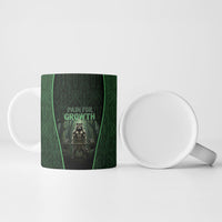 Personalized Muscular Raccoon Weightlifting Ceramic Mug Pain For Growth Dark Fantasy Gym Graphic
