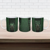 Personalized Muscular Raccoon Weightlifting Ceramic Mug Pain For Growth Dark Fantasy Gym Graphic