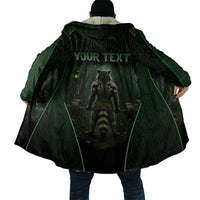 Personalized Muscular Raccoon Weightlifting Cloak Pain For Growth Dark Fantasy Gym Graphic