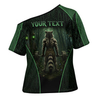 Personalized Muscular Raccoon Weightlifting Cross Shoulder Shirt Pain For Growth Dark Fantasy Gym Graphic