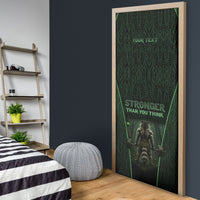 Personalized Muscular Raccoon Weightlifting Door Cover Pain For Growth Dark Fantasy Gym Graphic