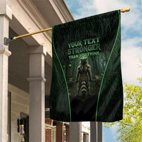 Personalized Muscular Raccoon Weightlifting Garden Flag Pain For Growth Dark Fantasy Gym Graphic