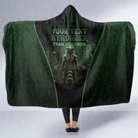 Personalized Muscular Raccoon Weightlifting Hooded Blanket Pain For Growth Dark Fantasy Gym Graphic