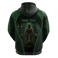 Personalized Muscular Raccoon Weightlifting Hoodie Pain For Growth Dark Fantasy Gym Graphic