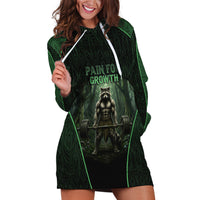 Personalized Muscular Raccoon Weightlifting Hoodie Dress Pain For Growth Dark Fantasy Gym Graphic