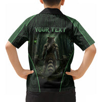 Personalized Muscular Raccoon Weightlifting Kid Hawaiian Shirt Pain For Growth Dark Fantasy Gym Graphic