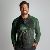 Personalized Muscular Raccoon Weightlifting Long Sleeve Polo Shirt Pain For Growth Dark Fantasy Gym Graphic