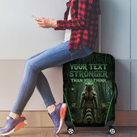 Personalized Muscular Raccoon Weightlifting Luggage Cover Pain For Growth Dark Fantasy Gym Graphic