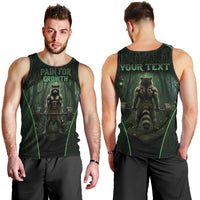 Personalized Muscular Raccoon Weightlifting Men Tank Top Pain For Growth Dark Fantasy Gym Graphic
