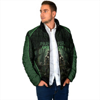 Personalized Muscular Raccoon Weightlifting Padded Jacket Pain For Growth Dark Fantasy Gym Graphic