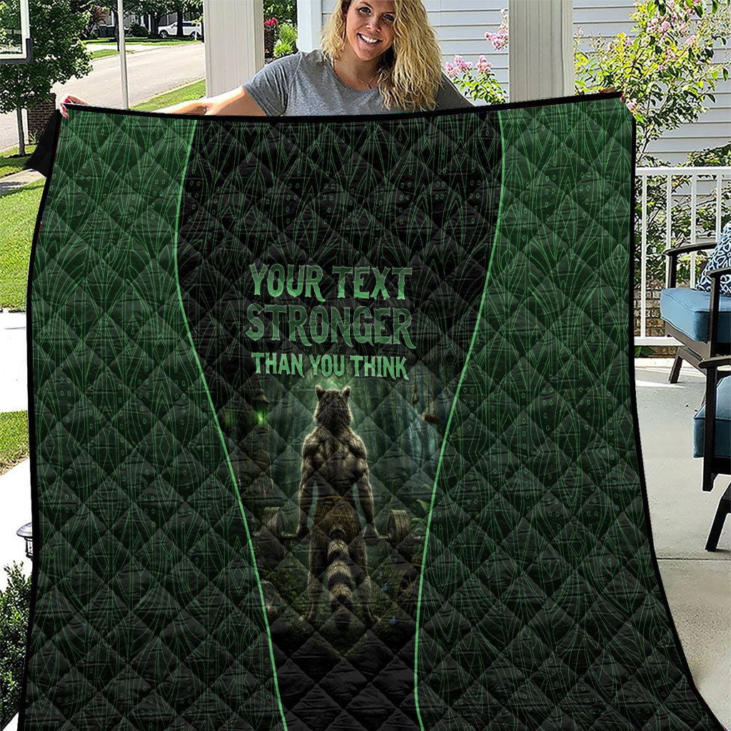 Personalized Muscular Raccoon Weightlifting Quilt Pain For Growth Dark Fantasy Gym Graphic