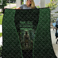 Personalized Muscular Raccoon Weightlifting Quilt Pain For Growth Dark Fantasy Gym Graphic
