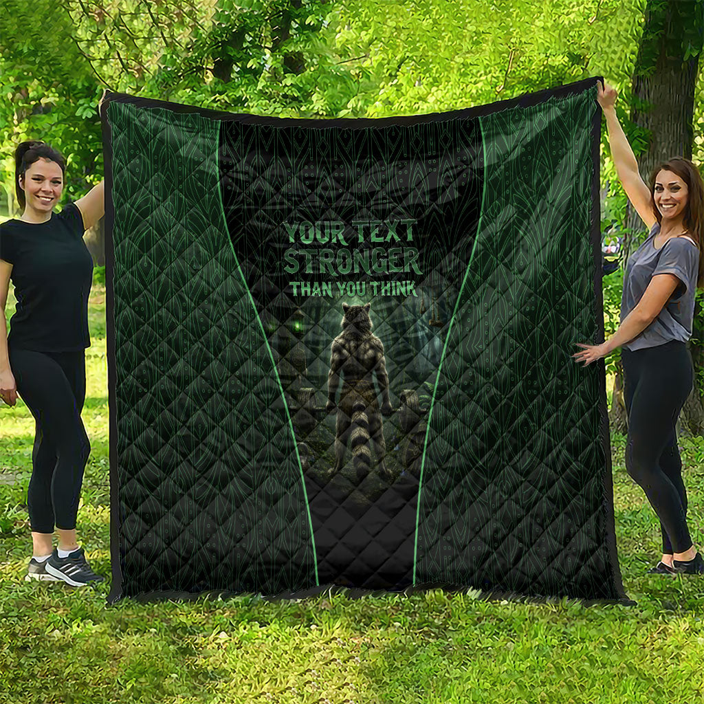 Personalized Muscular Raccoon Weightlifting Quilt Pain For Growth Dark Fantasy Gym Graphic