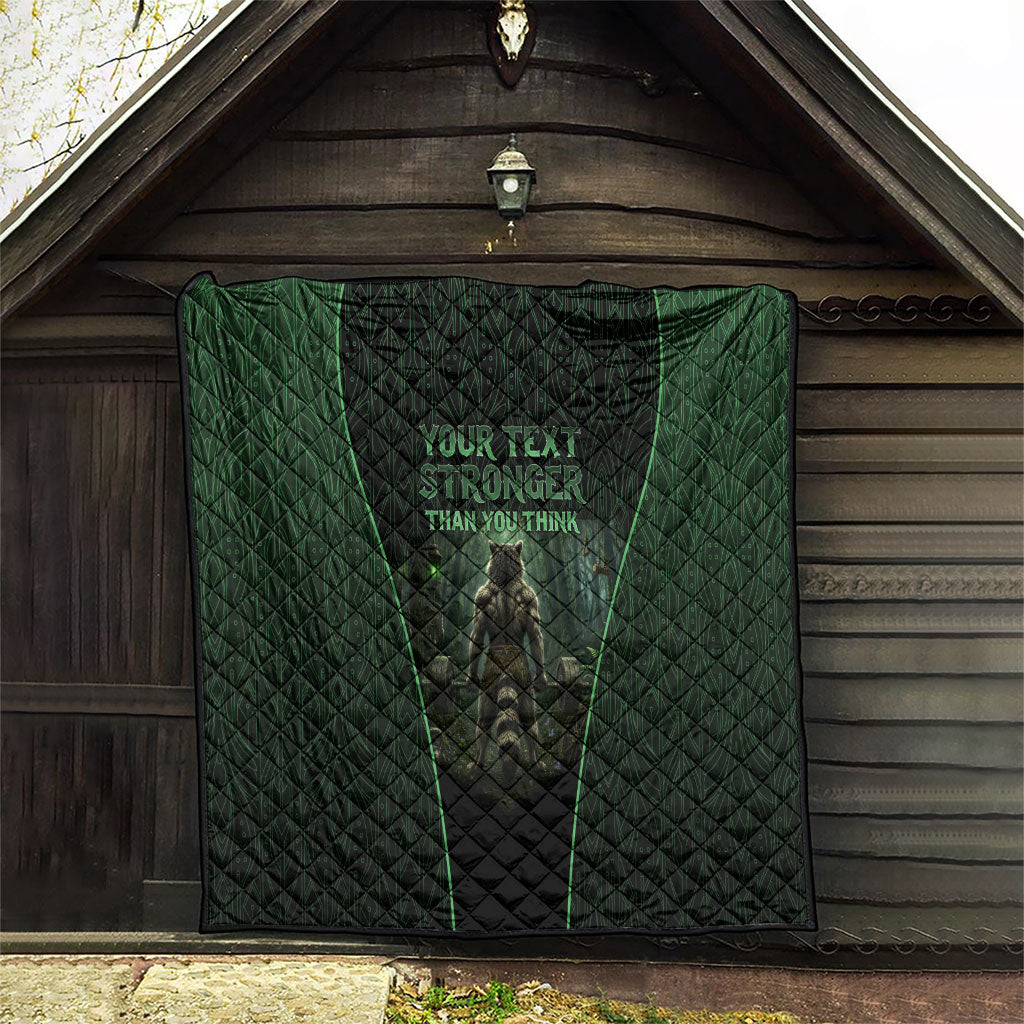 Personalized Muscular Raccoon Weightlifting Quilt Pain For Growth Dark Fantasy Gym Graphic