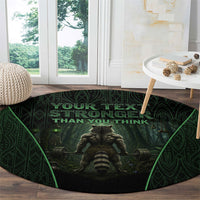 Personalized Muscular Raccoon Weightlifting Round Carpet Pain For Growth Dark Fantasy Gym Graphic
