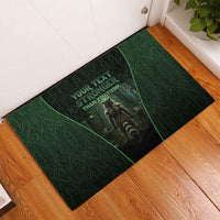 Personalized Muscular Raccoon Weightlifting Rubber Doormat Pain For Growth Dark Fantasy Gym Graphic