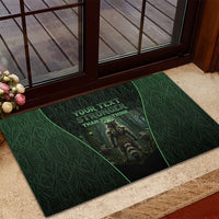 Personalized Muscular Raccoon Weightlifting Rubber Doormat Pain For Growth Dark Fantasy Gym Graphic