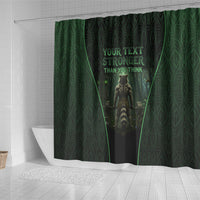Personalized Muscular Raccoon Weightlifting Shower Curtain Pain For Growth Dark Fantasy Gym Graphic