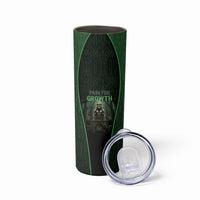 Personalized Muscular Raccoon Weightlifting Skinny Tumbler Pain For Growth Dark Fantasy Gym Graphic