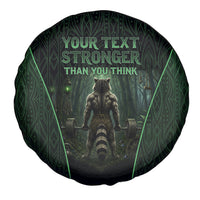 Personalized Muscular Raccoon Weightlifting Spare Tire Cover Pain For Growth Dark Fantasy Gym Graphic