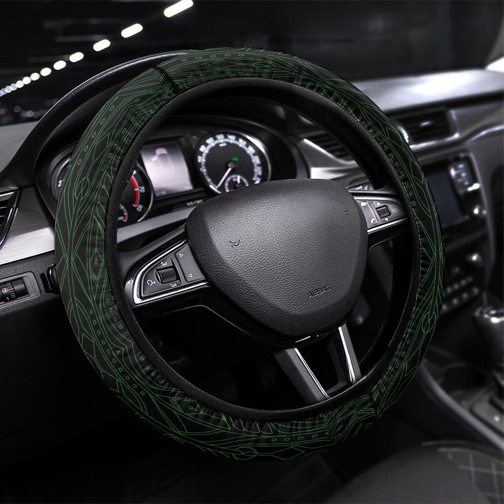 Muscular Raccoon Weightlifting Steering Wheel Cover Pain For Growth Dark Fantasy Gym Graphic