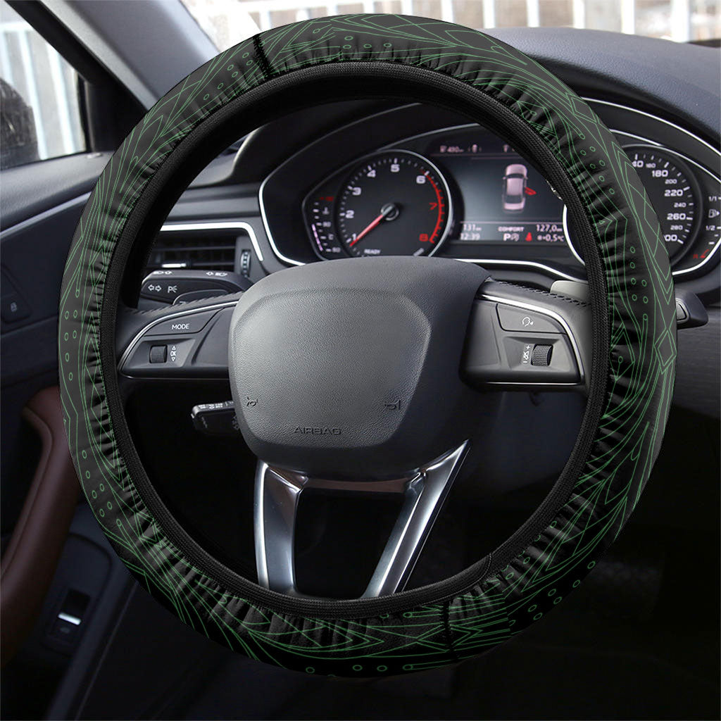 Muscular Raccoon Weightlifting Steering Wheel Cover Pain For Growth Dark Fantasy Gym Graphic
