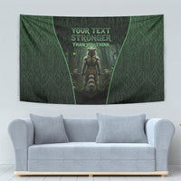 Personalized Muscular Raccoon Weightlifting Tapestry Pain For Growth Dark Fantasy Gym Graphic