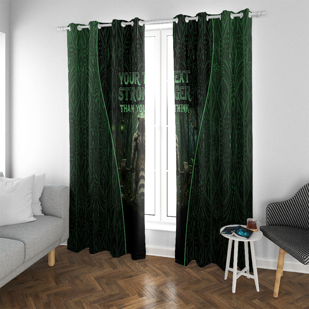 Personalized Muscular Raccoon Weightlifting Window Curtain Pain For Growth Dark Fantasy Gym Graphic