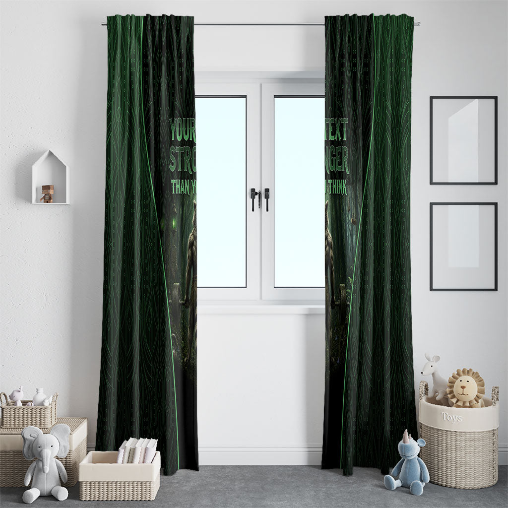 Personalized Muscular Raccoon Weightlifting Window Curtain Pain For Growth Dark Fantasy Gym Graphic