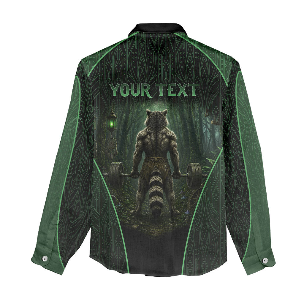 Personalized Muscular Raccoon Weightlifting Women Casual Shirt Pain For Growth Dark Fantasy Gym Graphic