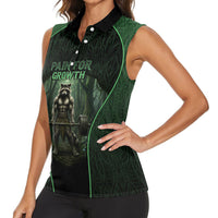 Personalized Muscular Raccoon Weightlifting Women Sleeveless Polo Shirt Pain For Growth Dark Fantasy Gym Graphic