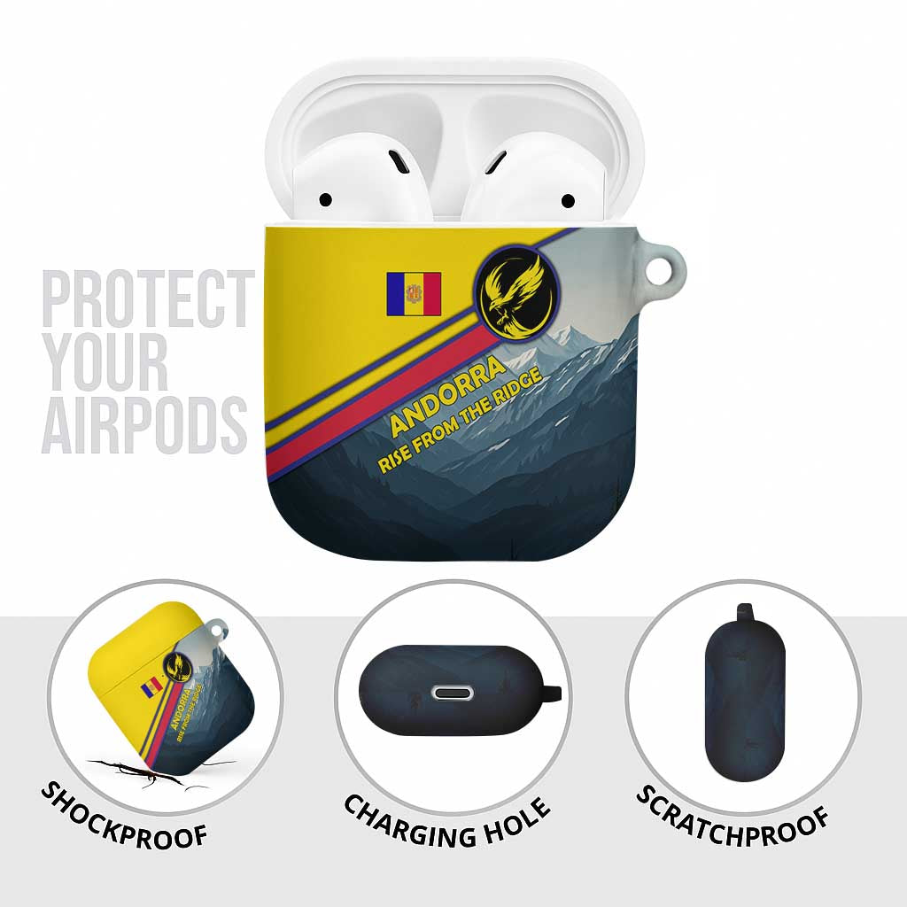 Andorra AirPods Case with Mountain Ridge and Eagle Emblem Design - Wonder Print Shop