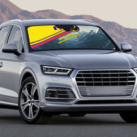 Andorra Auto Sun Shade with Mountain Ridge and Eagle Emblem Design - Wonder Print Shop