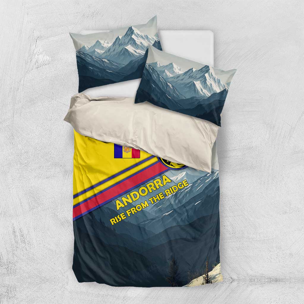 Andorra Bedding Set with Mountain Ridge and Eagle Emblem Design - Wonder Print Shop