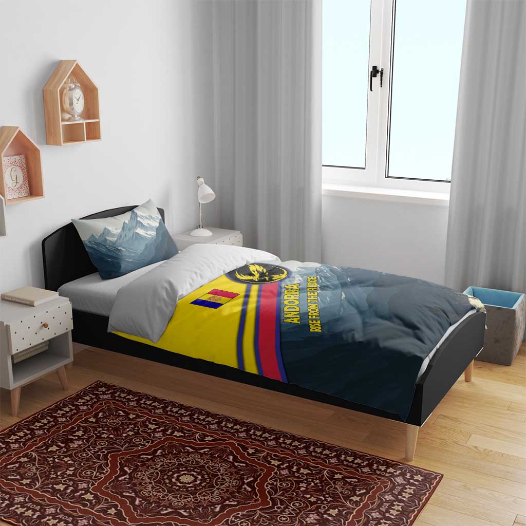 Andorra Bedding Set with Mountain Ridge and Eagle Emblem Design - Wonder Print Shop