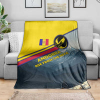 Andorra Blanket with Mountain Ridge and Eagle Emblem Design - Wonder Print Shop