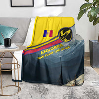Andorra Blanket with Mountain Ridge and Eagle Emblem Design - Wonder Print Shop