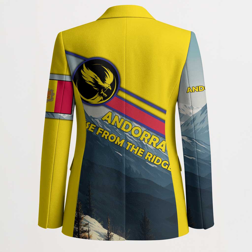 Andorra Blazer with Mountain Ridge and Eagle Emblem Design - Wonder Print Shop